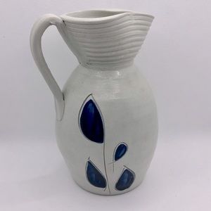 Vintage 1990's Williambsburg Pottery Hand Thrown Pitcher Vase